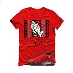 Jordan 14 Ferrari Red T-Shirt (Blessed not lucky) IF5015-600