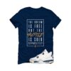 SB x Air Jordan 4 Navy Navy Blue T-Shirt (Dream is Free) DR5415-100