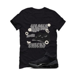 Jordan 3 Black Cat Black T-Shirt (KICKS BEFORE CHICKS) CT8532-001