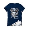 SB x Air Jordan 4 Navy Navy Blue T-Shirt (Money Moves) DR5415-100