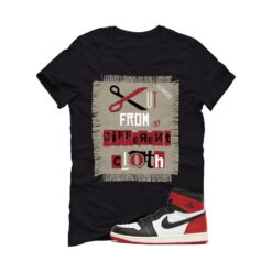 Jordan 1 High OG Black Toe Reimagined Black T-Shirt (Cut from a different cloth) DZ5485-106