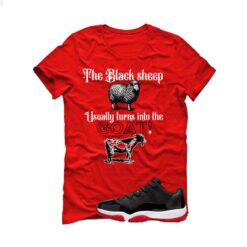 Jordan 11 Low Bred Red T-Shirt (the black sheep usually turns into the GOAT!) FV5104-006