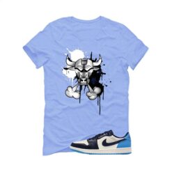 Air Jordan 1 Low OG Obsidian Carolina Blue T-Shirt (Iron Bull) CZ0790-400
