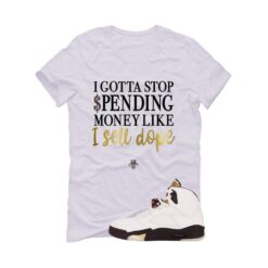 Jordan 5 Earth/Metallic Gold White T-Shirt (Gotta Stop Spending Money) DD9336-200