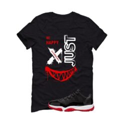 Jordan 11 Low Bred Black T-Shirt (Be Happy) FV5104-006