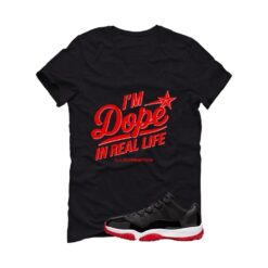 Jordan 11 Low Bred Black T-Shirt (DOPE) FV5104-006