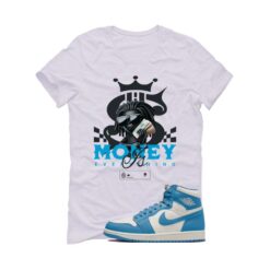 Jordan 1 High OG UNC Reimagined White T-Shirt (Money Is Everything) DZ5485-402