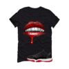 Jordan 11 Low Bred Black T-Shirt (Lips) FV5104-006
