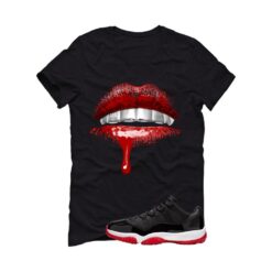 Jordan 11 Low Bred Black T-Shirt (Lips) FV5104-006