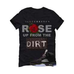 Jordan 5 Black Metallic Reimagined Black T-Shirt (Rose up from the dirt) HF3975-001