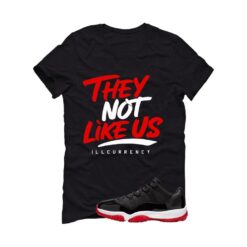Jordan 11 Low Bred Black T-Shirt (They not like us) FV5104-006