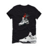 Jordan 4 White Cement Black T-Shirt (Splash Shoe) FV5029-100