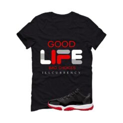 Jordan 11 Low Bred Black T-Shirt (Bad Choices) FV5104-006