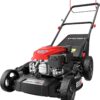 AMERISUN AV8621S1 Gas Lawn Mower, 170cc OHV Engine with Forced Air Cooling, 21" Steel Deck, 3-in-1 Mulching/Bagging/Side Discharge, 6 Cutting Heights, 1.4-Bushel Grass Catcher, Self-Propelled