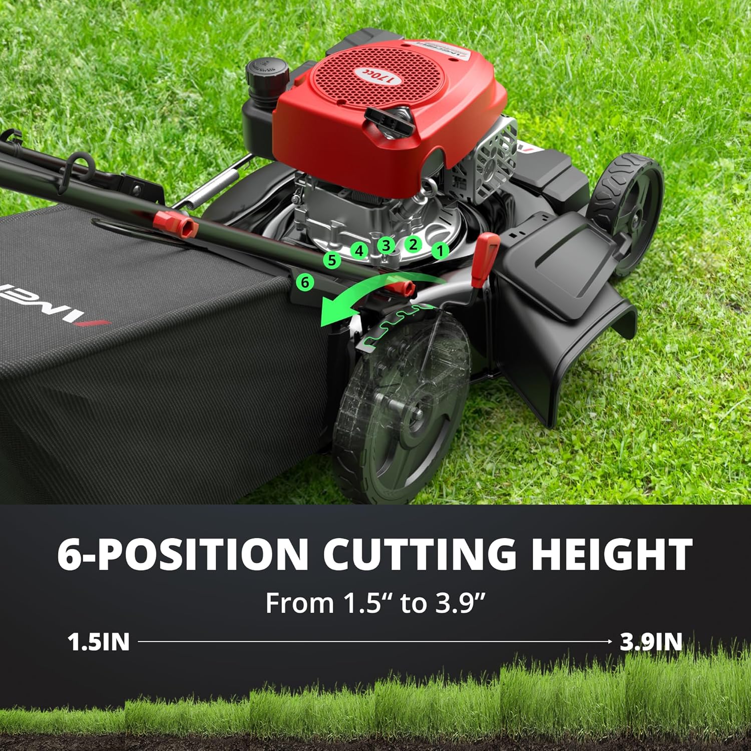AMERISUN AV8621S1 Self-Propelled Gas Lawn Mower8