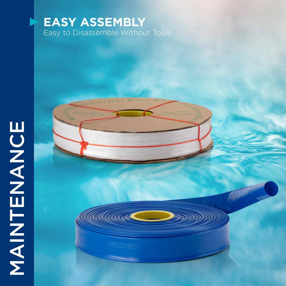 Alpine Corporation FDH200 2 in. Diameter x 300 ft. Heavy Duty PVC Lay Flat Water Discharge and Backwash Hose for Draining Pools, Ponds and More8