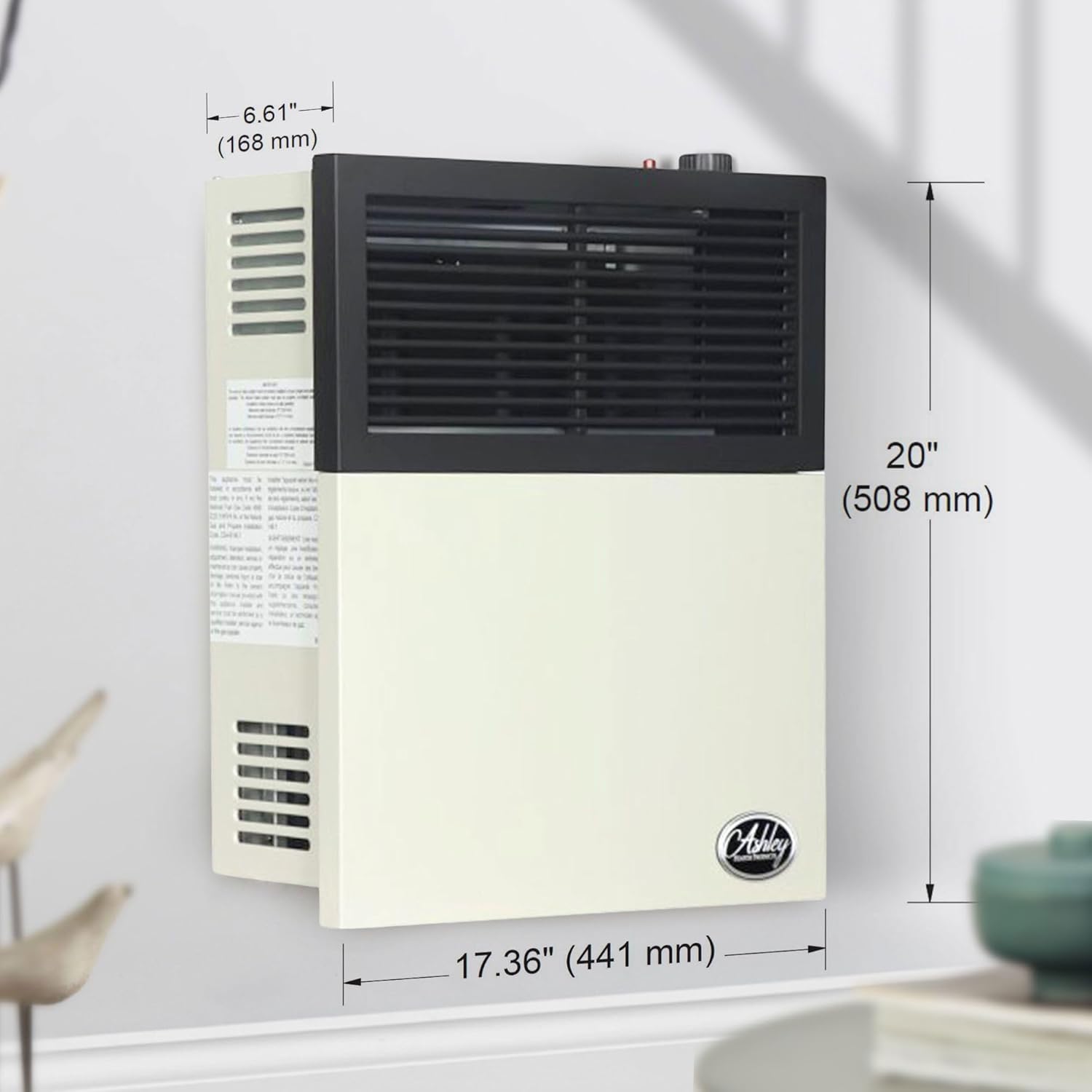 Ashley Hearth Products 11,000 BTU Direct Vent Liquid Propane Wall Mounted Heater with Piezo Lightning, Safety Pilot and Built In Regulator, Cream3