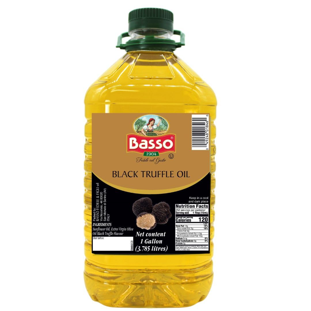 BASSO 1904 - Black Truffle Oil, Bulk, 1 Gallon (3.785 liters), Product of Italy, Non-GMO BASSO 1904 - Black Truffle Oil, Bulk, 1 Gallon (3.785 liters), Product of Italy, Non-GMO