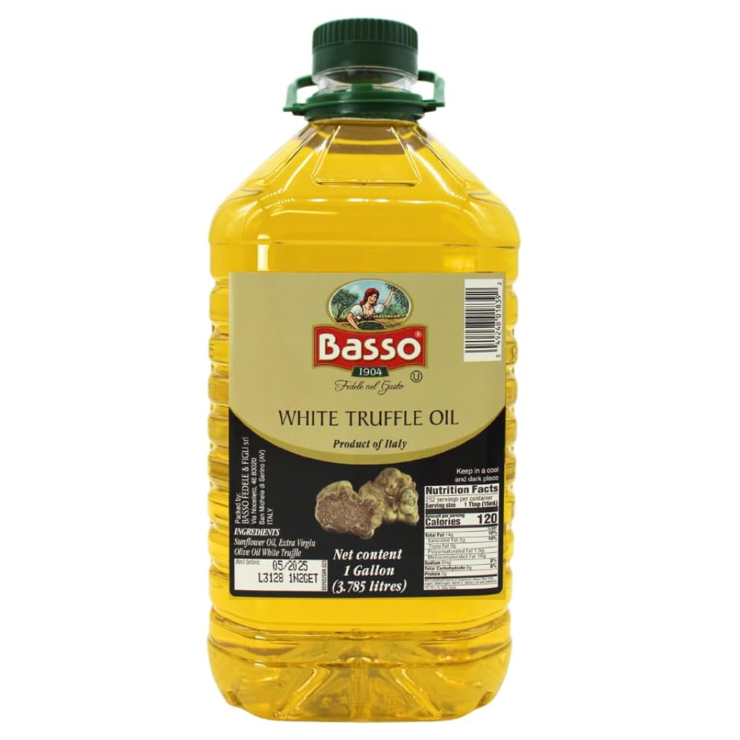 BASSO 1904 - White Truffle Oil, Bulk, 1 Gallon (3.785 liters), Product of Italy, Non-GMO BASSO 1904 - White Truffle Oil, Bulk, 1 Gallon (3.785 liters), Product of Italy, Non-GMO