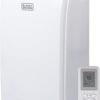 BLACK+DECKER Portable Air Conditioner, 12,000 BTU (8,000 BTU SACC) for Rooms up to 550 Sq. Ft., Portable AC with Follow Me Remote Control and Window Kit, BPACT12WT, White