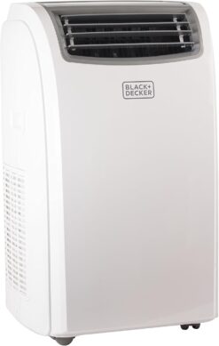 BLACK+DECKER Smart Portable Air Conditioner with Heat, 12,000 BTU (8,000 BTU SACC) Cooling, 9,000 BTU Heating for Rooms up to 550 Sq. Ft., Follow Me Remote, BPACT12HWT, White