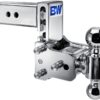 B&W Trailer Hitches Chrome Tow & Stow Adjustable Trailer Hitch Ball Mount - Fits 2.5" Receiver, Dual Ball (2" x 2-5/16"), 5" Drop, 18,000 GTW - TS20037C