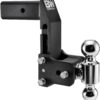 B&W Trailer Hitches MultiPro Tow & Stow Adjustable Trailer Hitch Ball Mount Compatible with MultiPro Tailgate - Fits 2.5" Receiver, Dual Ball (2" x 2-5/16"), 7" Drop, 14,500 GTW -TS20066BMP