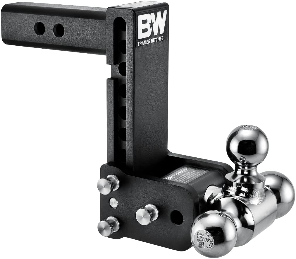 B&W Trailer Hitches Tow & Stow Adjustable Trailer Hitch Ball Mount - Fits 2 Receiver, Tri-Ball (1-7 8 x 2 x 2-5 16), 7 Drop, 10,000 GTW - TS10049B B&W Trailer Hitches Tow & Stow Adjustable Trailer Hitch Ball Mount - Fits 2" Receiver, Tri-Ball (1-7/8" x 2" x 2-5/16"), 7" Drop, 10,000 GTW - TS10049B