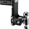 B&W Trailer Hitches Tow & Stow Adjustable Trailer Hitch Ball Mount - Fits 2.5" Receiver, Dual Ball (2" x 2-5/16"), 7" Drop, 18,000 GTW - TS20040B