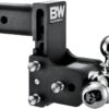 B&W Trailer Hitches Tow & Stow Adjustable Trailer Hitch Ball Mount - Fits 2.5" Receiver, Tri-Ball (1-7/8" x 2" x 2-5/16"), 5" Drop, 18,000 GTW - TS20048B
