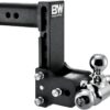 B&W Trailer Hitches Tow & Stow Adjustable Trailer Hitch Ball Mount - Fits 2.5" Receiver, Tri-Ball (1-7/8" x 2" x 2-5/16"), 7" Drop, 18,000 GTW - TS20049B