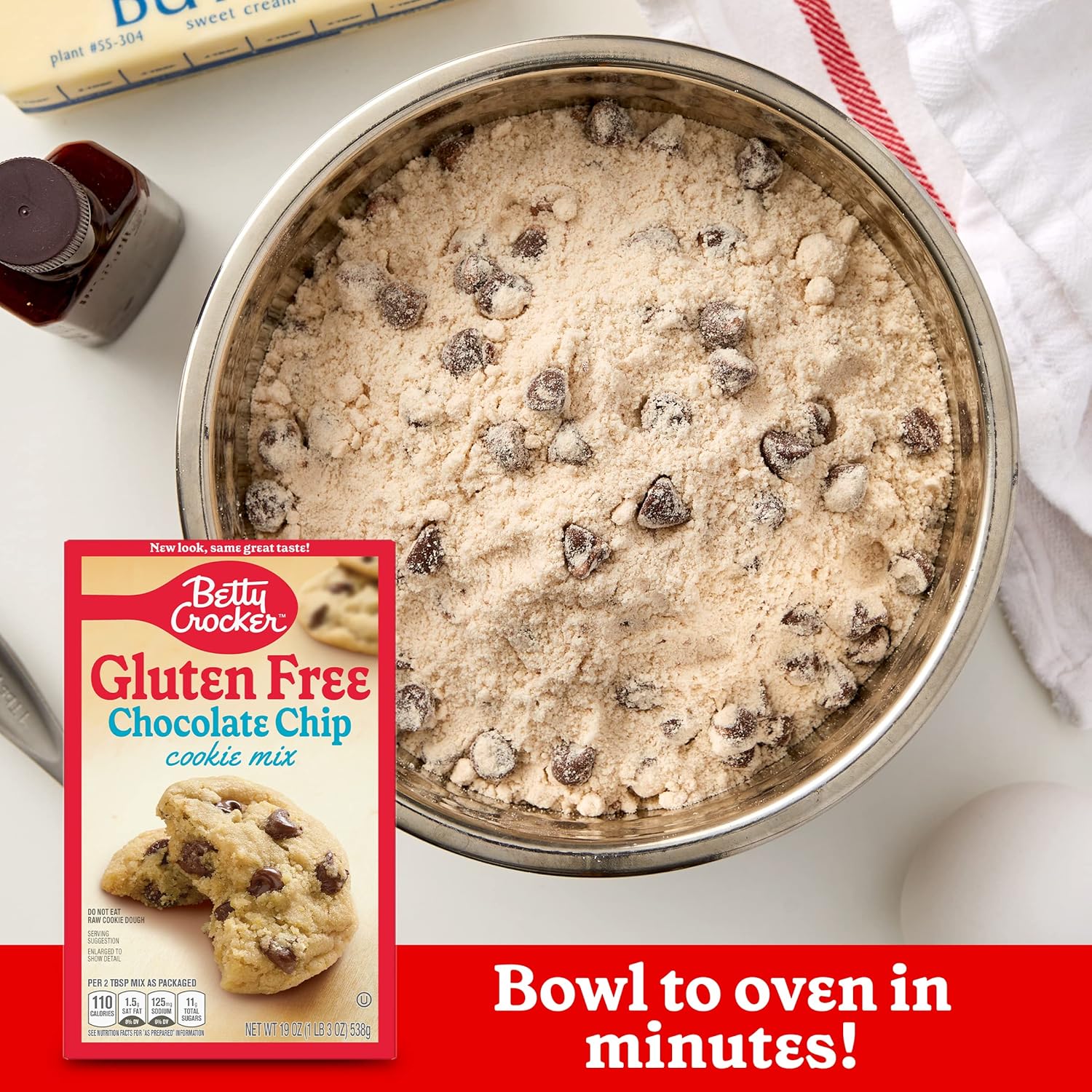 Betty Crocker Gluten Free Chocolate Chip Cookie Mix, 19 oz. (Pack of 6)4