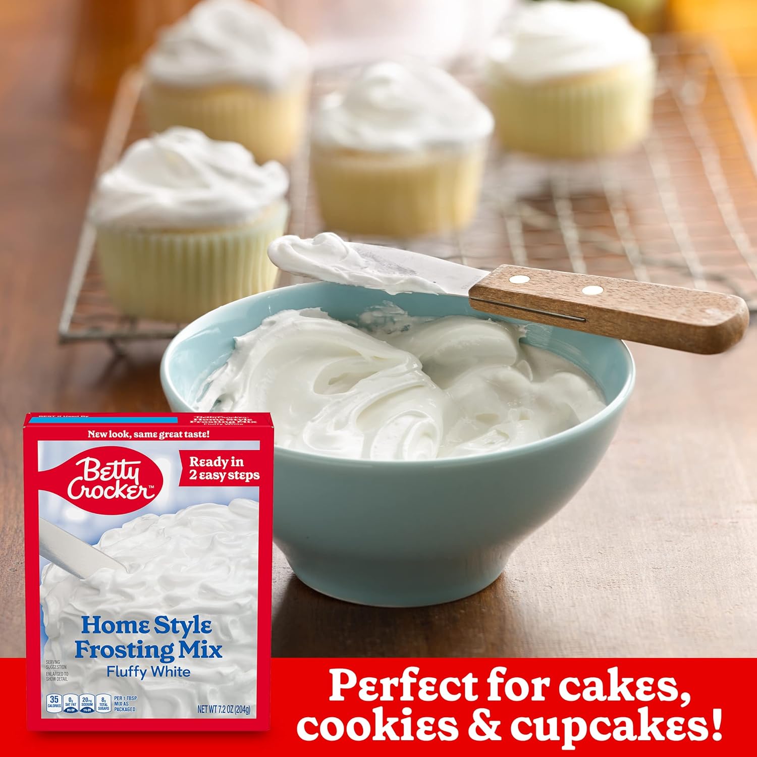 Betty Crocker HomeStyle Fluffy White Frosting Mix, 7.2 oz. (Pack of 12)3
