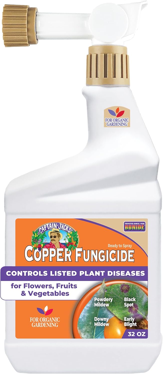 Bonide Captain Jack's Copper Fungicide, 32 oz Ready-to-Spray Disease Control Solution for Organic Gardening, Controls Leaf Curl Bonide Captain Jack's Copper Fungicide, 32 oz Ready-to-Spray Disease Control Solution for Organic Gardening, Controls Leaf Curl