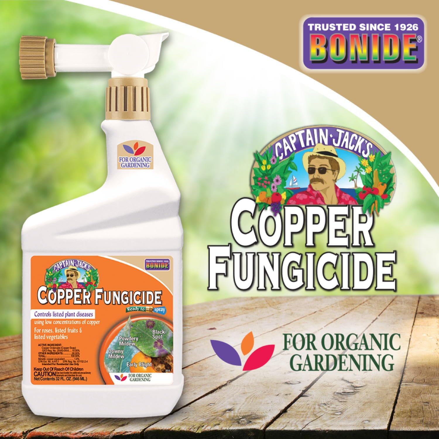 Bonide Captain Jack's Copper Fungicide, 32 oz Ready-to-Spray Disease Control Solution for Organic Gardening, Controls Leaf Curl17