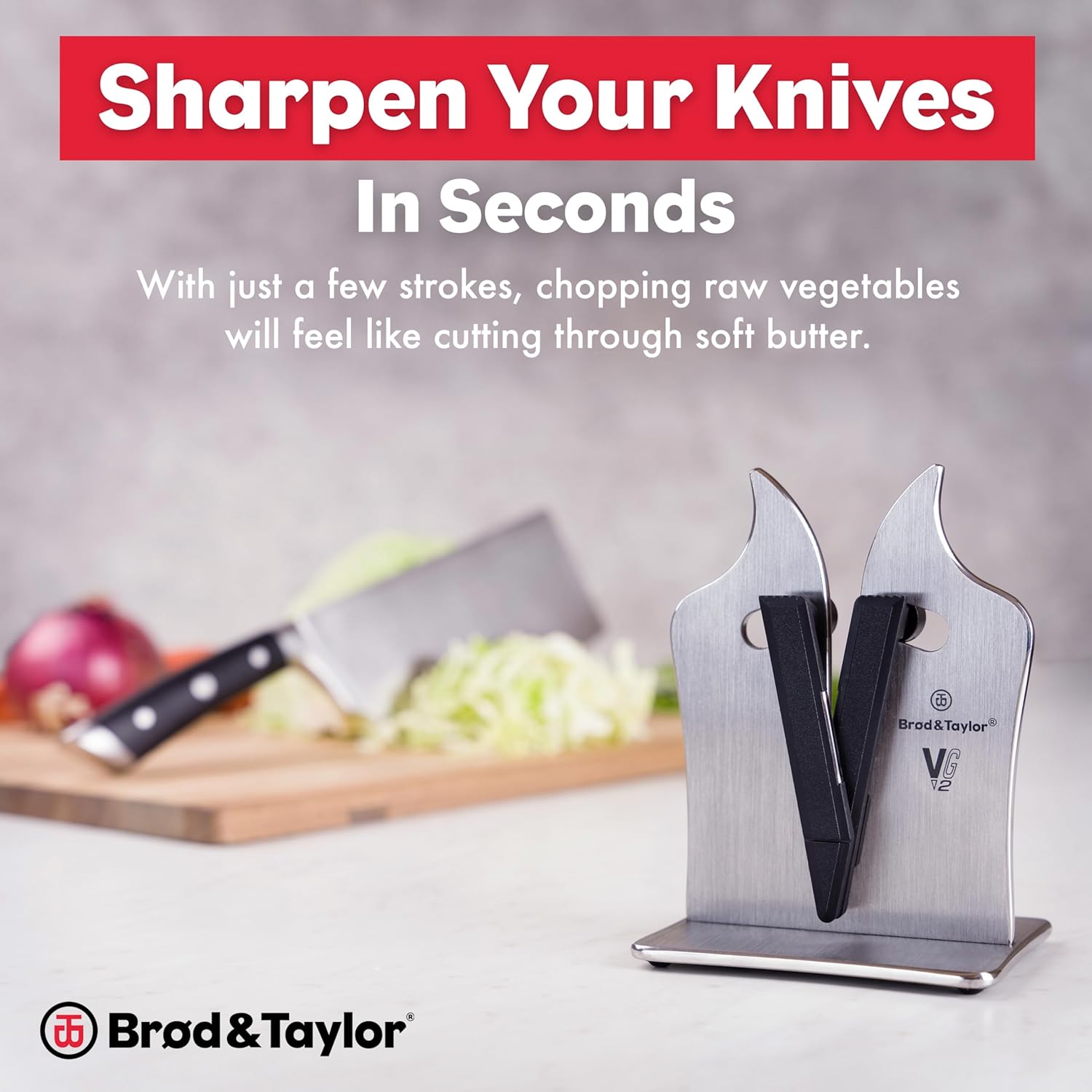 Brod & Taylor VG2 Professional Knife Sharpener 3-Action Tungsten Carbide (Stainless Steel)1