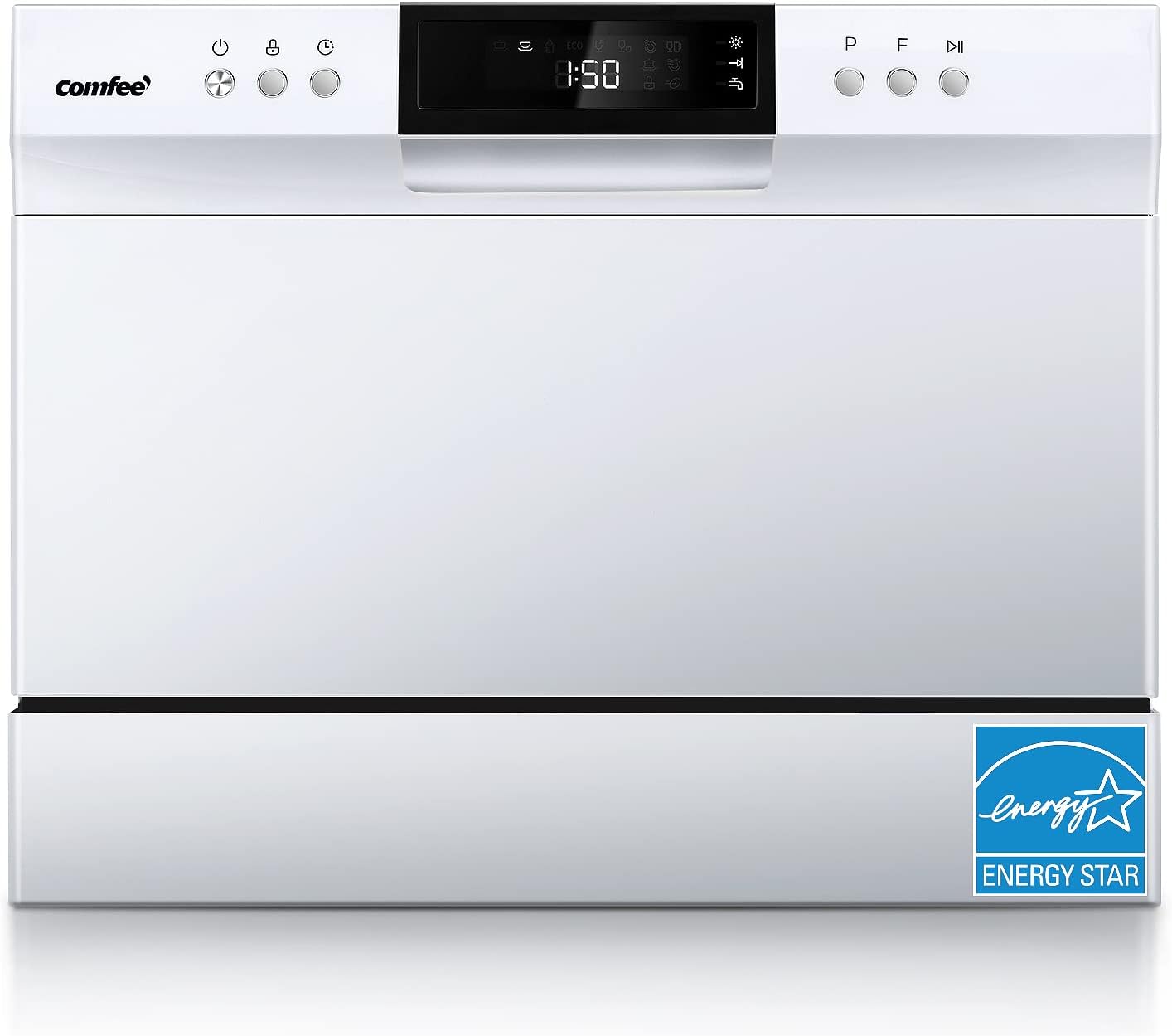 COMFEE’ Portable Mini Dishwasher, Energy Star, Countertop, 6 Place Settings, with 8 Washing Programs, Speed, Baby-Care, ECO& Glass, Dish Washer for Dorm, RV& Apartment, White COMFEE’ Portable Mini Dishwasher, Energy Star, Countertop, 6 Place Settings, with 8 Washing Programs, Speed, Baby-Care, ECO& Glass, Dish Washer for Dorm, RV& Apartment, White