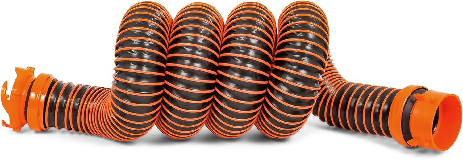 Camco RhinoEXTREME 10-Foot Camper & RV Sewer Hose Kit - Crush Resistant TPE Technology - Pre-Attached Rhino Swivel Fittings for Secure Connection - RV Heavy Duty Sewer Hose for RV Toilet (39854) Camco RhinoEXTREME 10-Foot Camper & RV Sewer Hose Kit - Crush Resistant TPE Technology - Pre-Attached Rhino Swivel Fittings for Secure Connection - RV Heavy Duty Sewer Hose for RV Toilet (39854)
