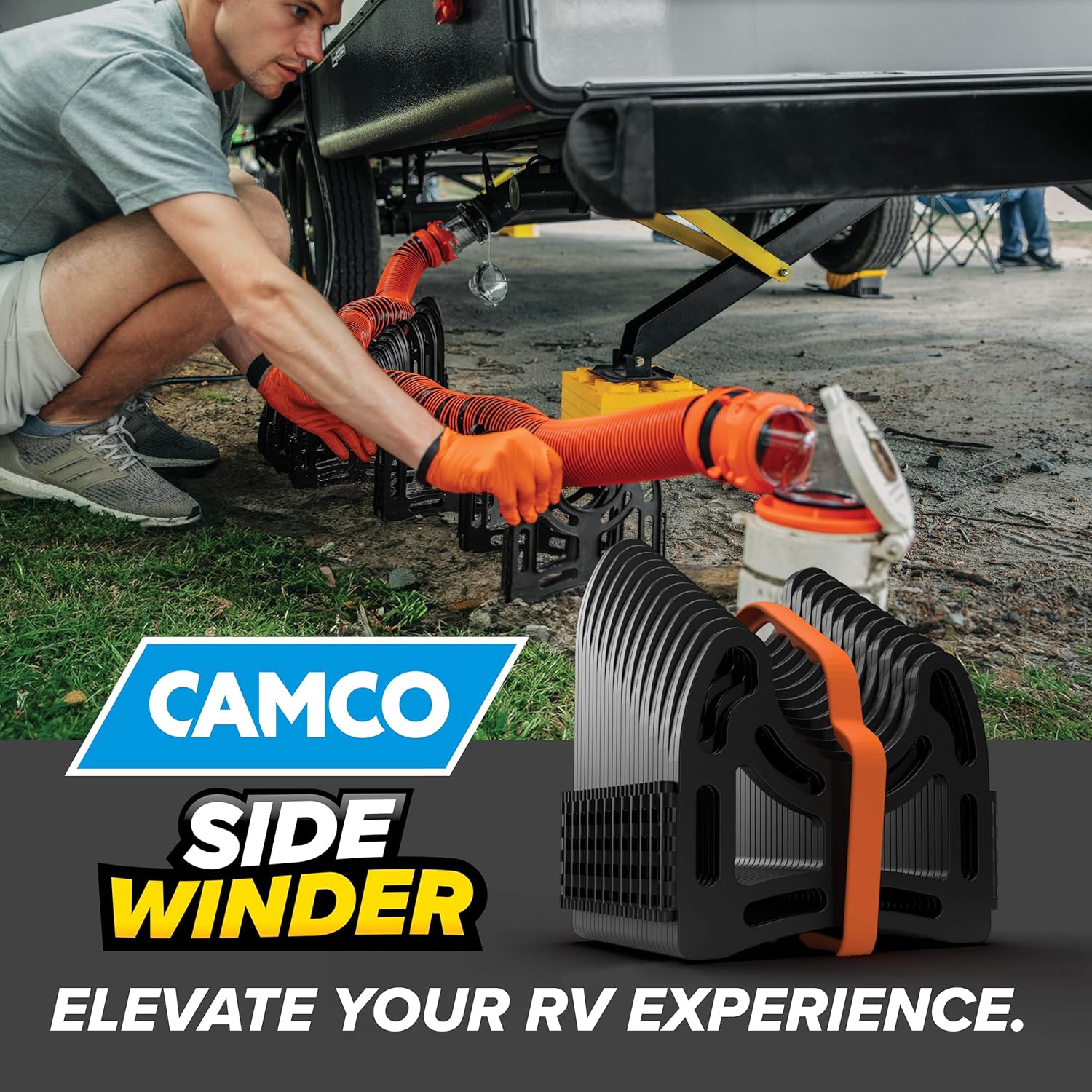 Camco Sidewinder 20-Ft RV Sewer Hose Support - Flexible Telescoping Design for Curving Around Obstacles & Deep Cradles Secure RV Sewer Hose - Out-of-Box Ready & Folds for RV Storage (43052)9