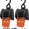 CargoBuckle G3 Bolt On Retractable Ratchet Straps Heavy Duty, 3,500 lbs Break Strength, 2-Inch x 6-Feet Automotive Tie-Downs for Trucks, Cargo Trailer Straps for ATV & SxS, 2-Pack