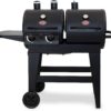 Char-Griller® Dual-Function 2-Burner 24,000 BTU Propane Gas and Charcoal Combination Grill and Smoker with 870 Cooking Square Inches in Black, Model E5030