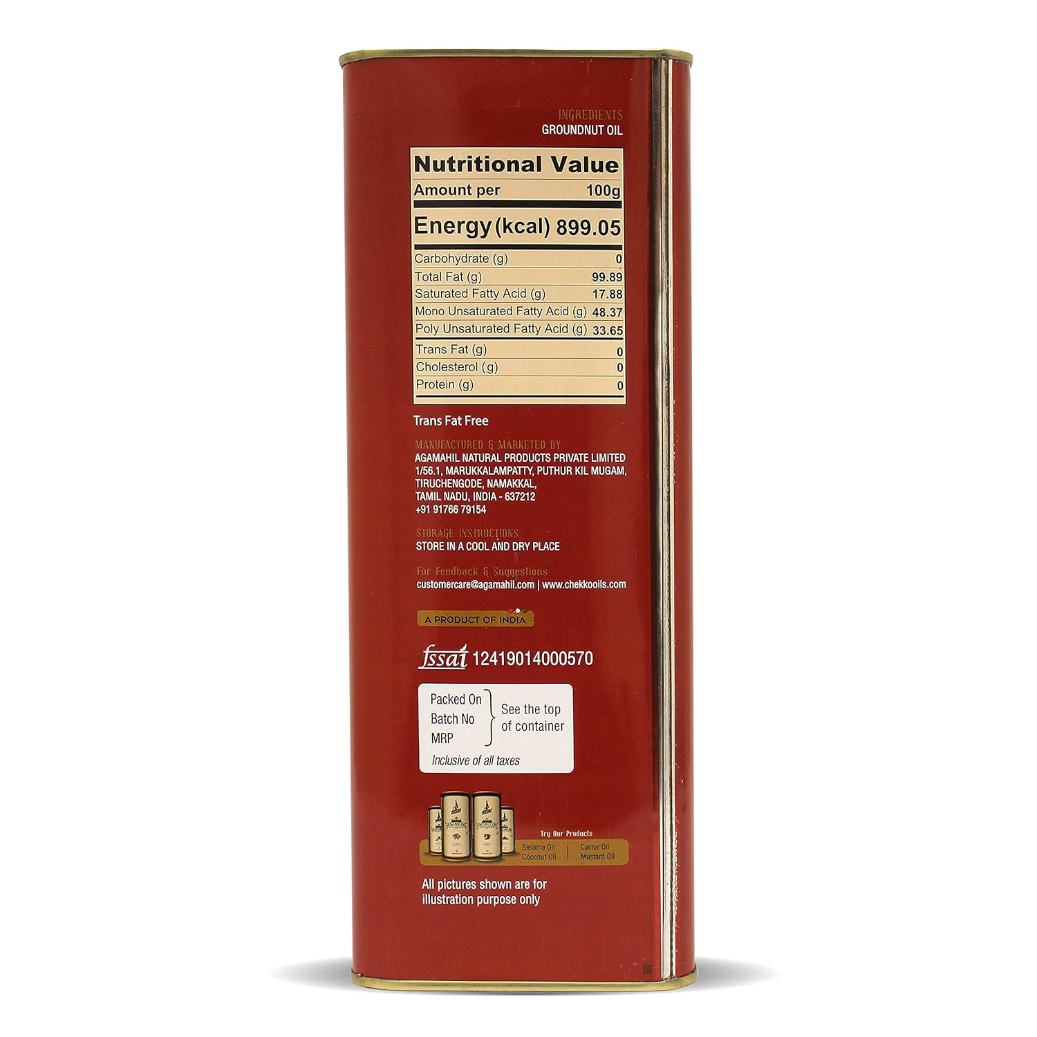 Chekko Cold Pressed Virgin 5L Groundnut Peanut Oil 100% Natural, Pure, Non GMO & Wood Pressed 169 FL.Oz for Cooking1