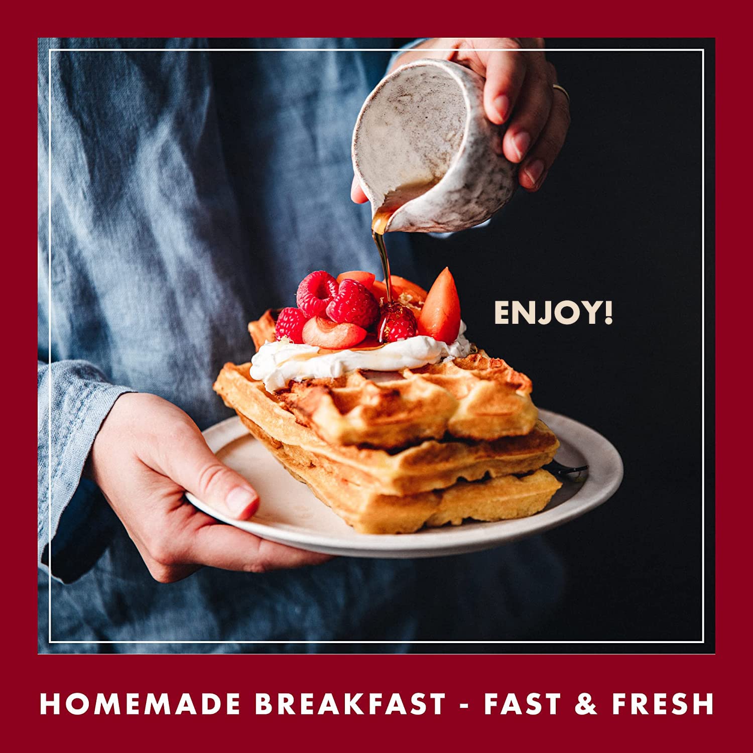 Classique Fare Belgian Waffle Mix - Makes Light and Crisp Waffles, Pancakes, Muffins & Crepes - Works with Waffle Maker - Fast and Fresh Breakfast Foods - 1 Pound (Pack of 6)8