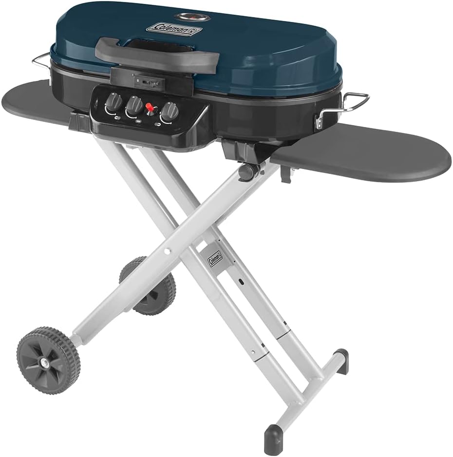 Coleman RoadTrip 285 Portable Stand-Up Propane Grill with 3 Adjustable Burners & Instastart Ignition, 20,000 BTUs of Power for Outdoor Cooking, Camping, Tailgating, Grilling, BBQs, & More, Blue Coleman RoadTrip 285 Portable Stand-Up Propane Grill with 3 Adjustable Burners & Instastart Ignition, 20,000 BTUs of Power for Outdoor Cooking, Camping, Tailgating, Grilling, BBQs, & More, Blue