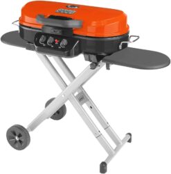 Coleman RoadTrip 285 Portable Stand-Up Propane Grill with 3 Adjustable Burners & Instastart Ignition, 20,000 BTUs of Power for Outdoor Cooking, Camping, Tailgating, Grilling, BBQs, & More, Orange