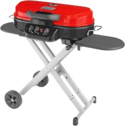 Coleman RoadTrip 285 Portable Stand-Up Propane Grill with 3 Adjustable Burners & Instastart Ignition, 20,000 BTUs of Power for Outdoor Cooking, Camping, Tailgating, Grilling, BBQs, & More, Red