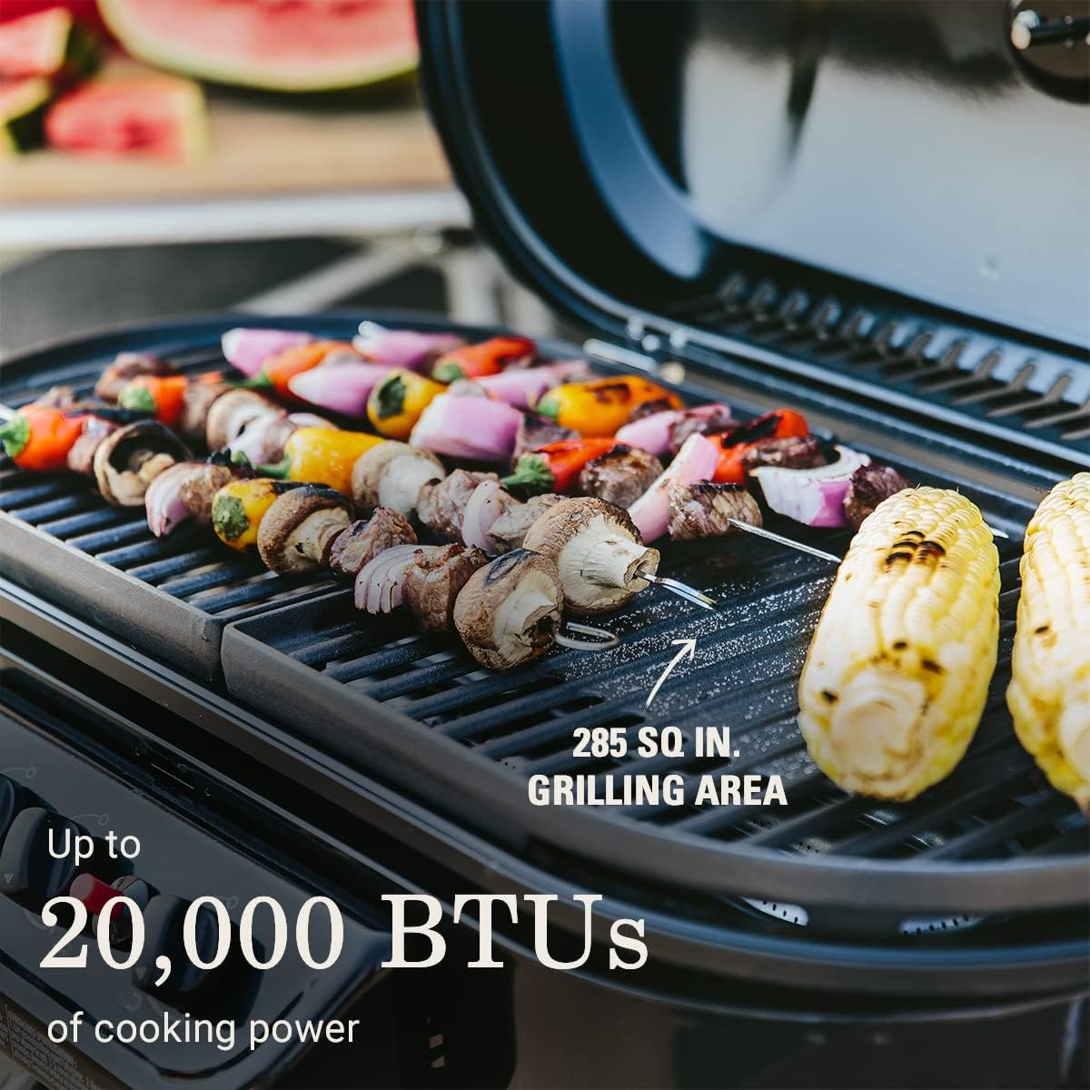 Coleman RoadTrip 285 Portable Stand-Up Propane Grill with 3 Adjustable Burners & Instastart Ignition, 20,000 BTUs of Power for Outdoor Cooking, Camping, Tailgating, Grilling, BBQs, & More3