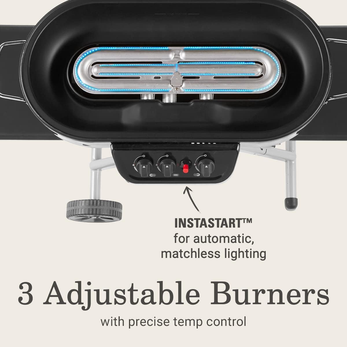 Coleman RoadTrip 285 Portable Stand-Up Propane Grill with 3 Adjustable Burners & Instastart Ignition, 20,000 BTUs of Power for Outdoor Cooking, Camping, Tailgating, Grilling, BBQs, & More5