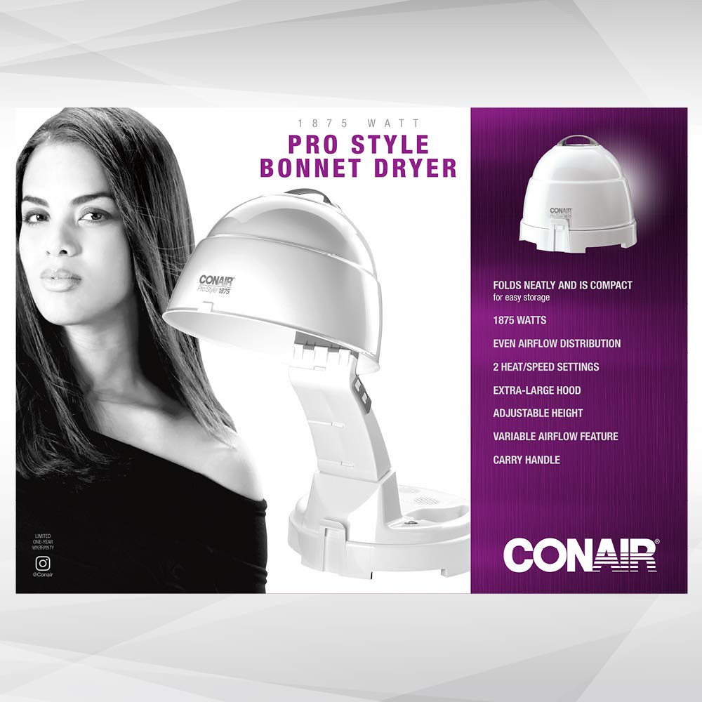Conair Bonnet Hair Dryer, 1875W Pro Style Bonnet Ionic Hair Dryer4