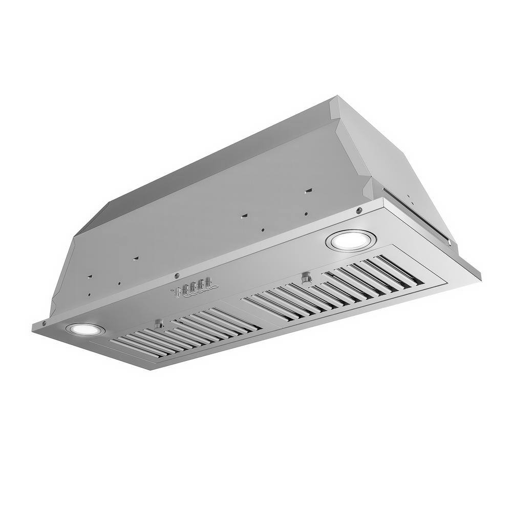 Cosmo COS-30IRHP 30 in. Lumin Collection 380 CFM Ducted Insert Range Hood, Button Controls, LED Lights, Stainless Steel2